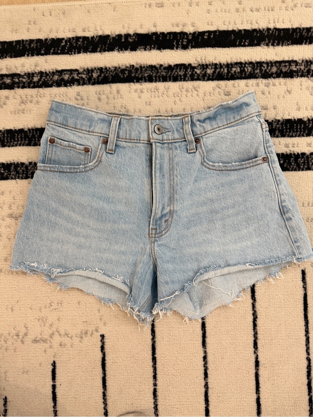 Abercrombie & Fitch Light Wash Denim Cutoff Shorts